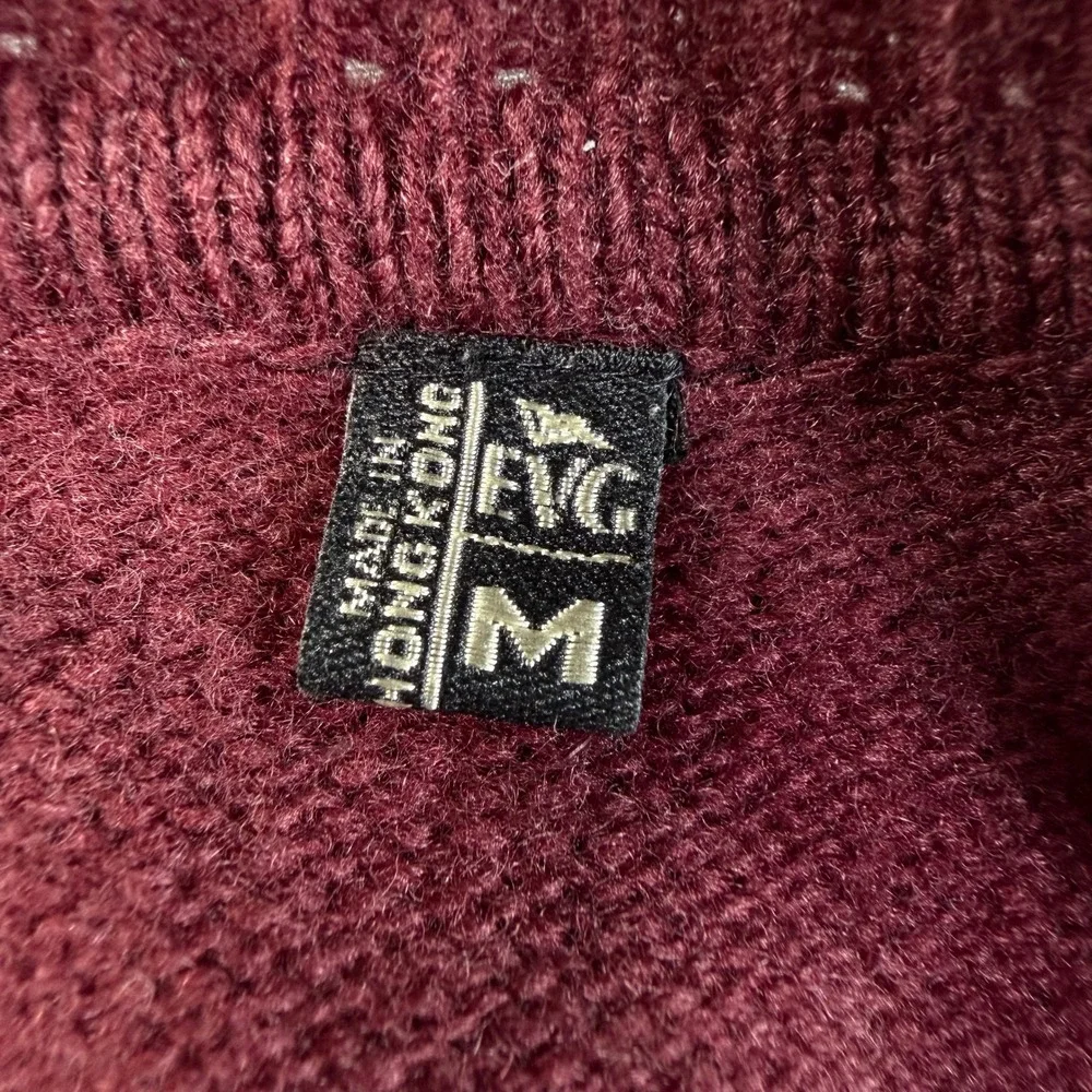Evergreen ExpertWares Mens M 100% Lambswool Sweater Vest Burgundy V-Neck